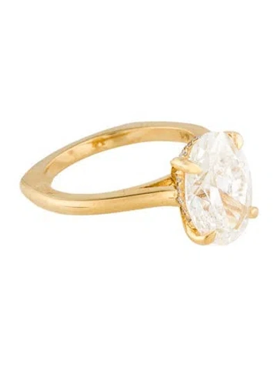 Pre-owned Engagement Ring 14k 4.27ctw Lab-grown Diamond  In Multi