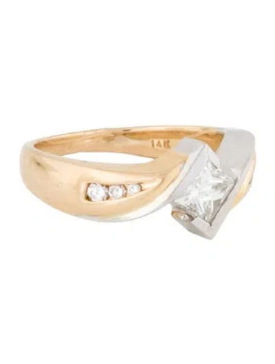 Pre-owned Engagement Ring 14k Diamond Bypass Engagement In Multi