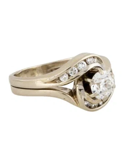 Pre-owned Engagement Ring 14k Diamond Channel Wedding Set In Multi