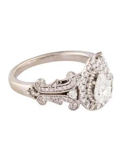 Pre-owned Engagement Ring 14k Diamond Cluster Cocktail Ring In Multi
