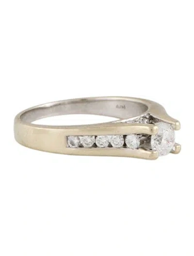 Pre-owned Engagement Ring 14k Diamond Pavé Solitaire In Multi