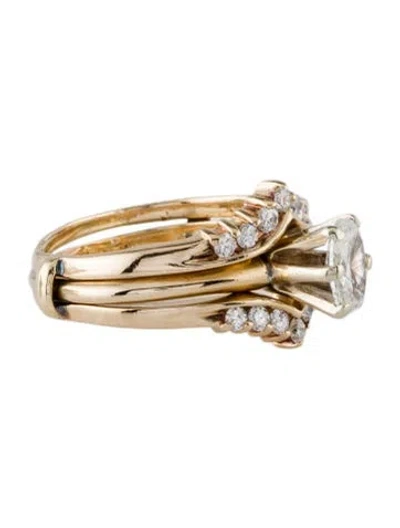 Pre-owned Engagement Ring 14k Diamond Wedding Set In Multi