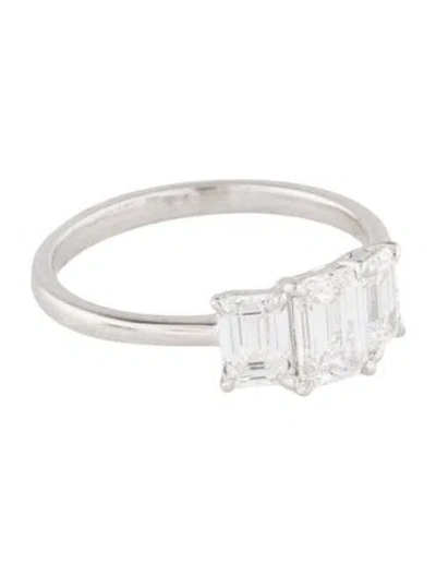 Pre-owned Engagement Ring 1.54ctw Three-stone Lab-grown Diamond  In Multi