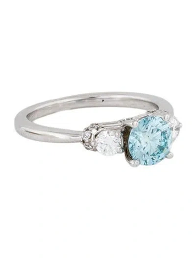 Pre-owned Engagement Ring 1.61ctw Lab-grown Diamond Three-stone In Multi
