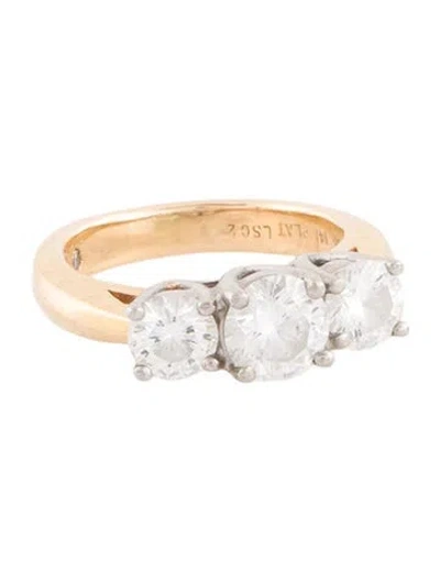 Pre-owned Engagement Ring 1.63ctw Diamond Three-stone  In Multi