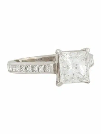 Pre-owned Engagement Ring 1.71ct Princess Cut Diamond  In Multi