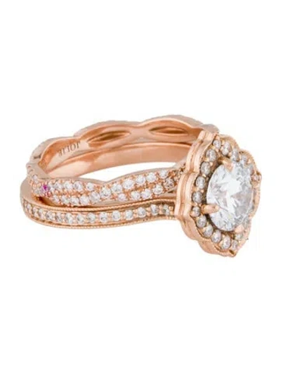 Pre-owned Engagement Ring 18k 1.07ct Lab-grown Diamond Wedding Set In Multi