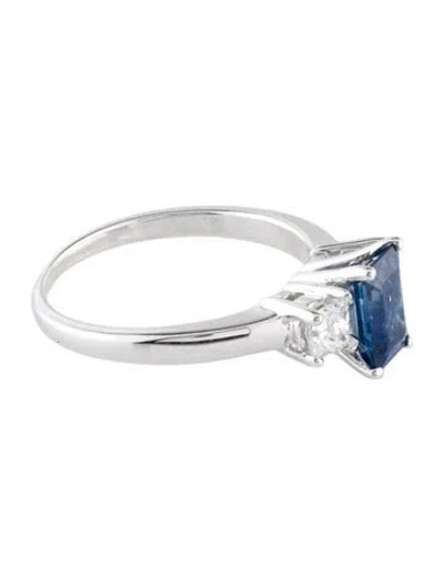 Pre-owned Engagement Ring 18k 1.13ct Sapphire & Diamond  In Multi