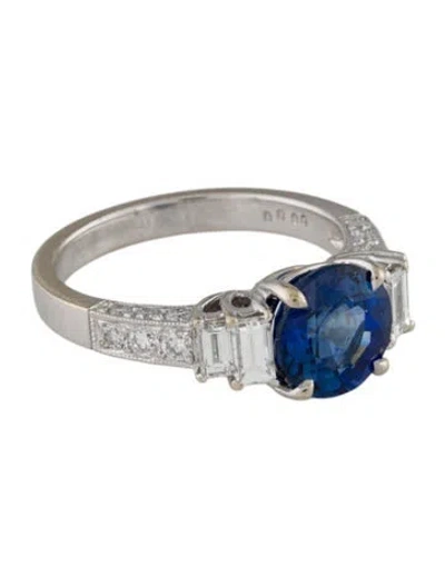 Pre-owned Engagement Ring 18k 2.52ct Sapphire & Diamond  In Multi