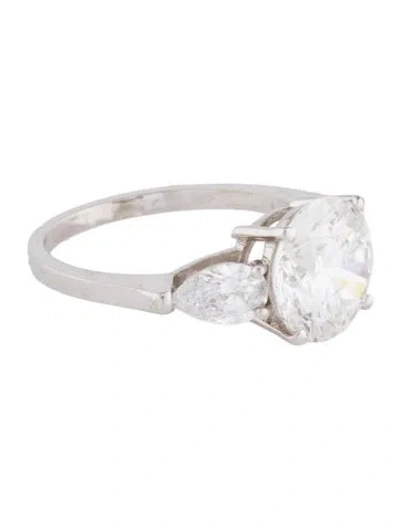 Pre-owned Engagement Ring 18k 4.01ct Lab-grown Diamond  In Multi