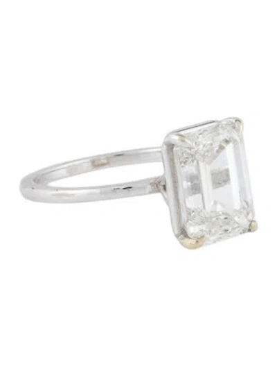 Pre-owned Engagement Ring 18k 4.58ct Lab-grown Diamond  In Multi