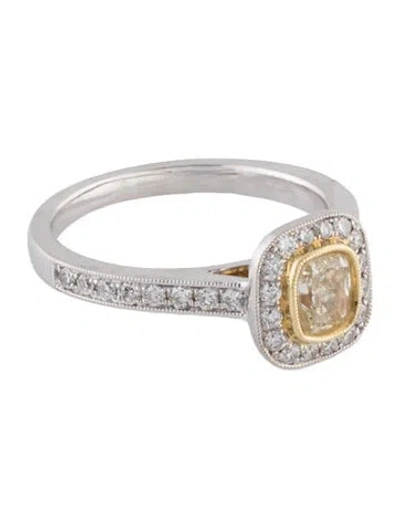 Pre-owned Engagement Ring 18k Diamond  In Multi