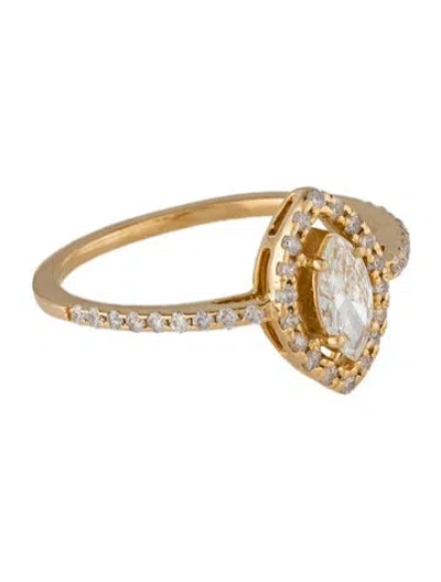 Pre-owned Engagement Ring 18k Diamond  In Multi