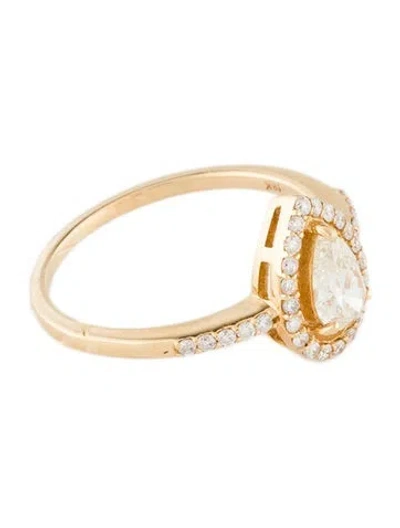 Pre-owned Engagement Ring 18k Diamond  In Multi