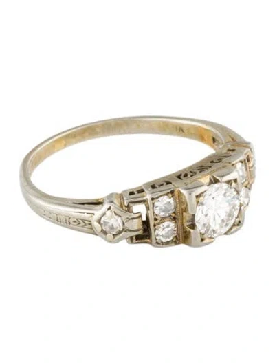 Pre-owned Engagement Ring 18k Diamond  In Multi