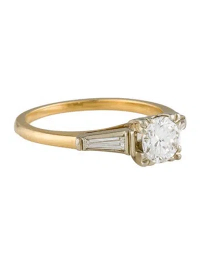 Pre-owned Engagement Ring 18k Diamond  In Multi