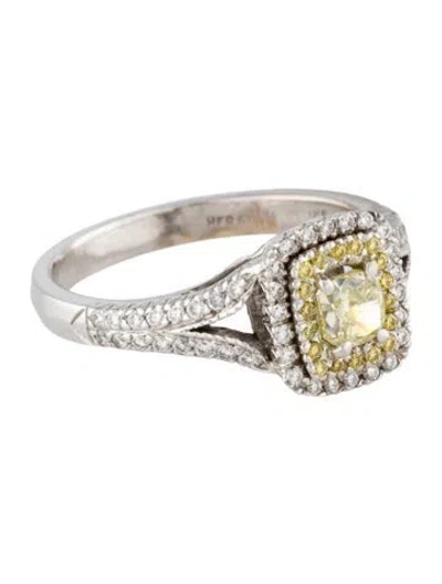 Pre-owned Engagement Ring 18k Diamond  In Multi