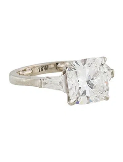 Pre-owned Engagement Ring 18k Lab-grown 3.24ct  In Multi