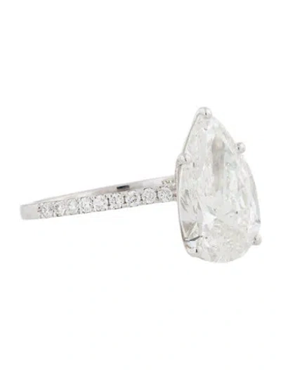 Pre-owned Engagement Ring 18k Lab-grown 4.00ct Diamond  In Multi