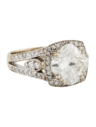 Pre-owned Engagement Ring 18k Lab-grown 4.03ct Diamond  In Multi