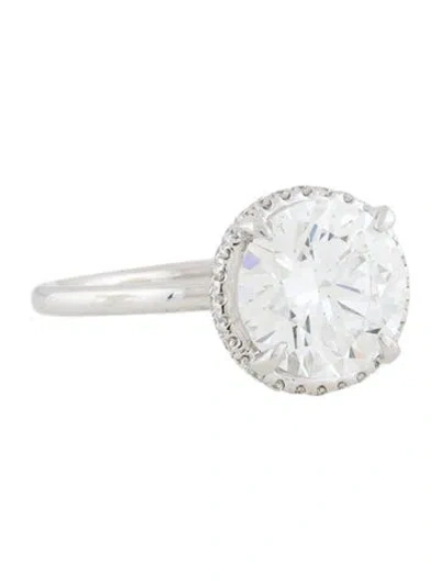 Pre-owned Engagement Ring 18k Lab-grown Diamond  In Multi