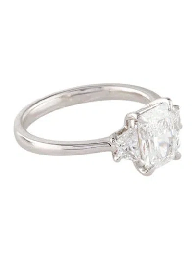 Pre-owned Engagement Ring 1.91ctw Three-stone Lab-grown Diamond  In Multi