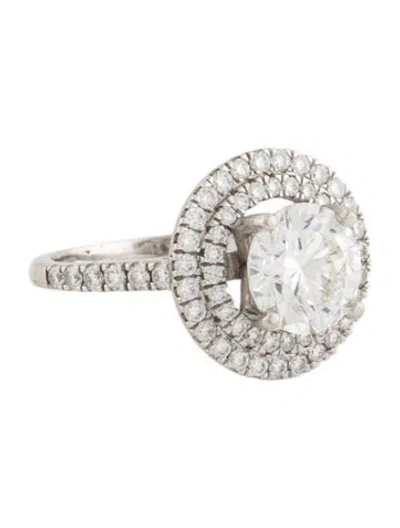 Pre-owned Engagement Ring 2.09ct Lab-grown Diamond Double Halo  In Multi