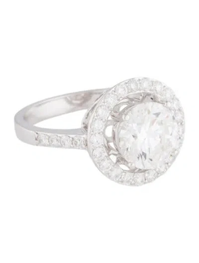 Pre-owned Engagement Ring 2.10ct Lab-grown Diamond Halo  In Multi
