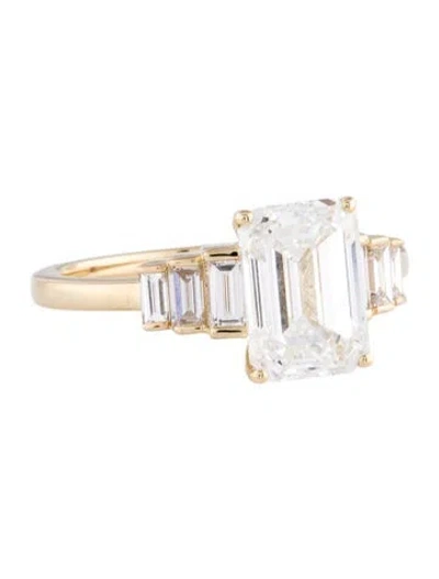 Pre-owned Engagement Ring 3.05ct Lab-grown Diamond  In Multi