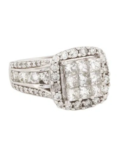 Pre-owned Engagement Ring 3.06ctw Diamond Halo  In Multi