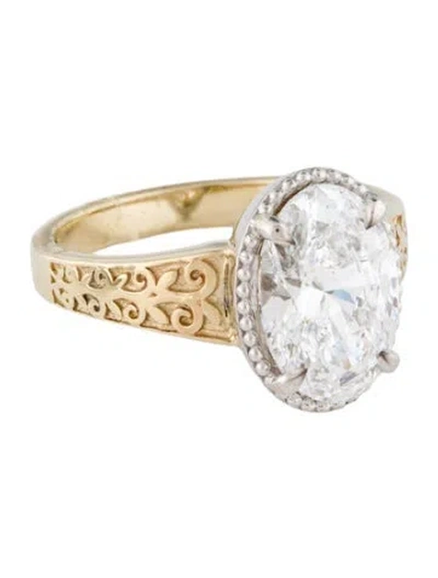 Pre-owned Engagement Ring 3.11ct Lab-grown Diamond Filigree  In Multi