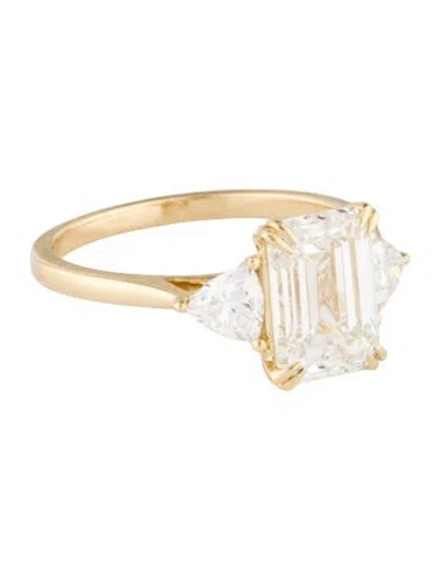 Pre-owned Engagement Ring 3.62ctw Lab-grown Diamond Three-stone  In Multi