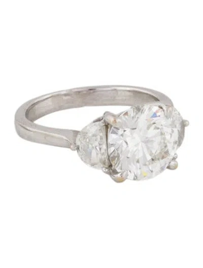 Pre-owned Engagement Ring 3.78ctw Lab-grown Diamond & Earth-mined Diamond Three-stone Ring In Multi