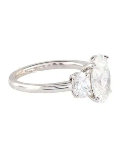 Pre-owned Engagement Ring 3.85ctw Three-stone Lab-grown Diamond  In Multi