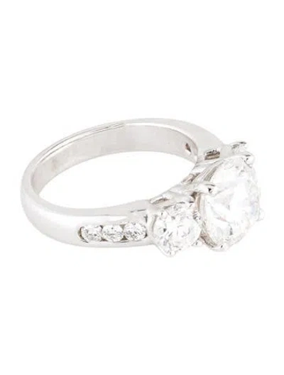 Pre-owned Engagement Ring 3.96ctw Lab-grown Diamond Three-stone  In Multi