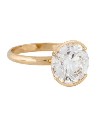 Pre-owned Engagement Ring 4.00ct Lab-grown Diamond Half-bezel Dome Solitaire In Multi