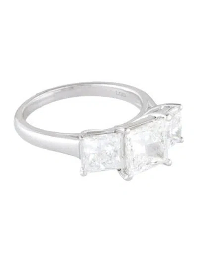 Pre-owned Engagement Ring 4.00ctw Three-stone Lab-grown Diamond  In Multi