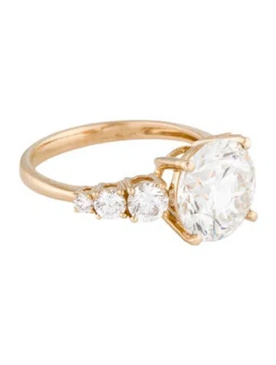 Pre-owned Engagement Ring 4.01ct Lab-grown Diamond  In Multi