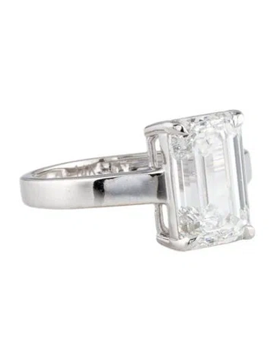 Pre-owned Engagement Ring 4.03ct Lab-grown Diamond Solitaire  In Multi