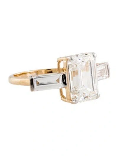 Pre-owned Engagement Ring 4.05ct Lab-grown Diamond  In Multi