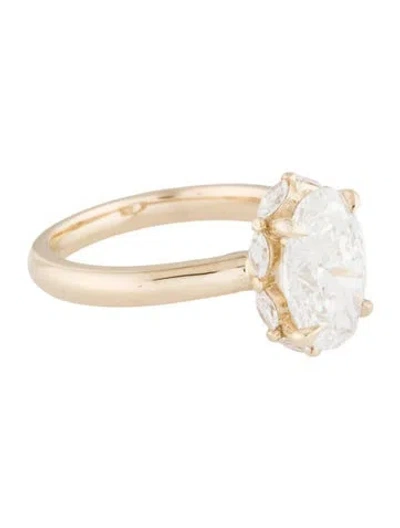 Pre-owned Engagement Ring 4.08ct Lab-grown Diamond  In Multi