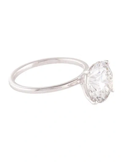 Pre-owned Engagement Ring 4.09ct Lab-grown Diamond Solitaire  In Multi