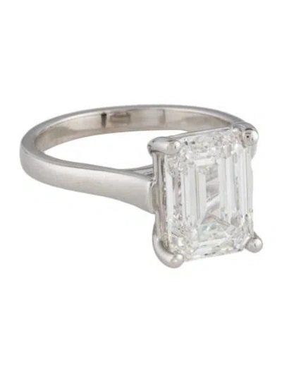 Pre-owned Engagement Ring 4.16ct Lab-grown Diamond Solitaire  In Multi