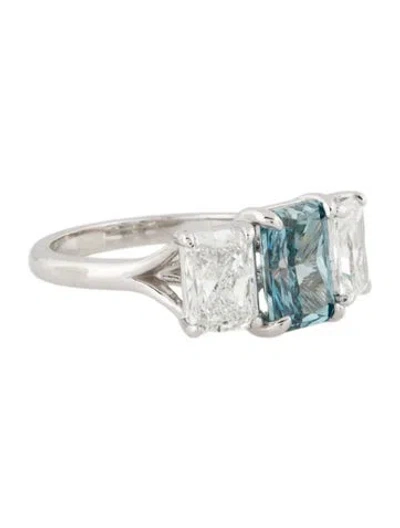 Pre-owned Engagement Ring 4.21ctw Lab-grown Diamond Three-stone  In Multi