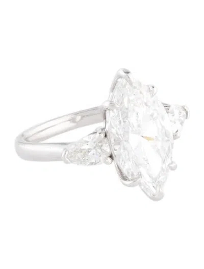 Pre-owned Engagement Ring 4.64ctw Three-stone Lab-grown Diamond  In Multi
