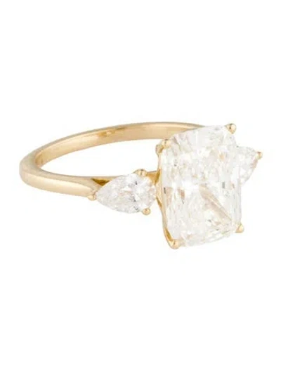 Pre-owned Engagement Ring 4.68ctw Lab-grown Diamond Three-stone  In Multi