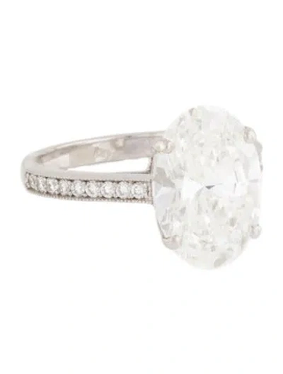 Pre-owned Engagement Ring 5.04ct Lab-grown Diamond Pavé Solitaire Engagement In Multi