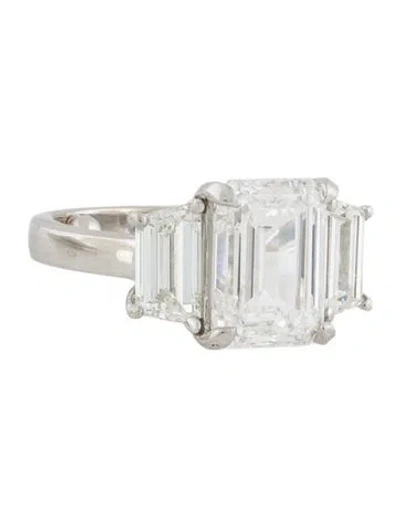 Pre-owned Engagement Ring 6.89ctw Three-stone Lab-grown Diamond  In Multi