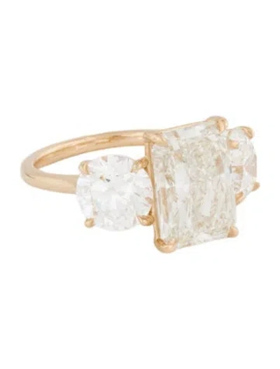 Pre-owned Engagement Ring 7.53ctw Lab-grown Diamond Three-stone  In Multi