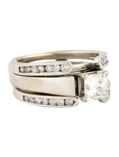 Pre-owned Engagement Ring Diamond Engagement & Wedding Band Ring Set In Multi